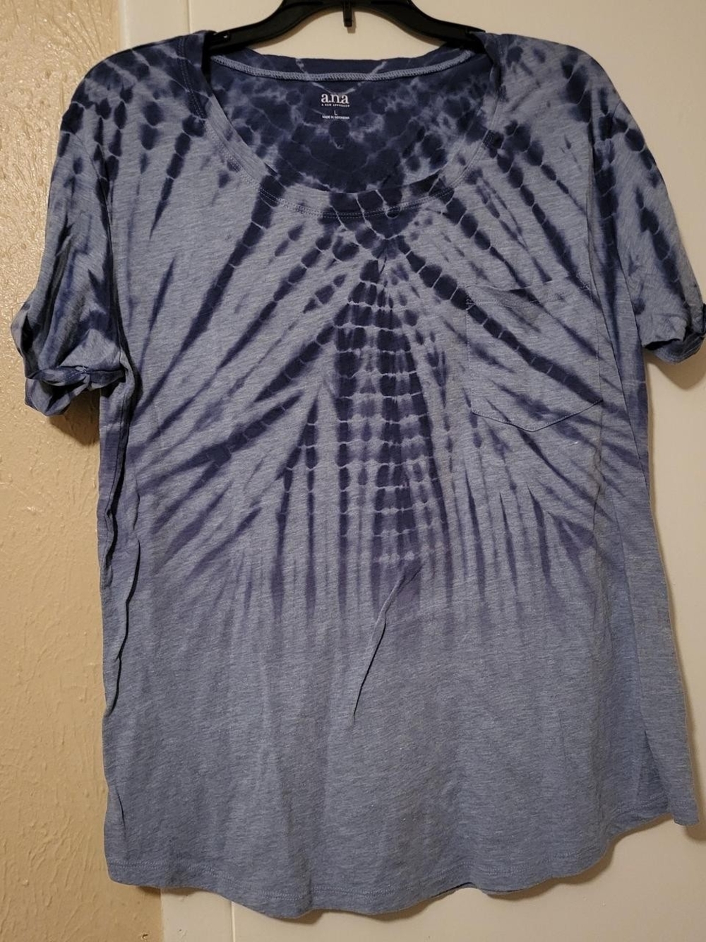 a.n.a Blue Navy Tie-Dye Short Sleeve Tee